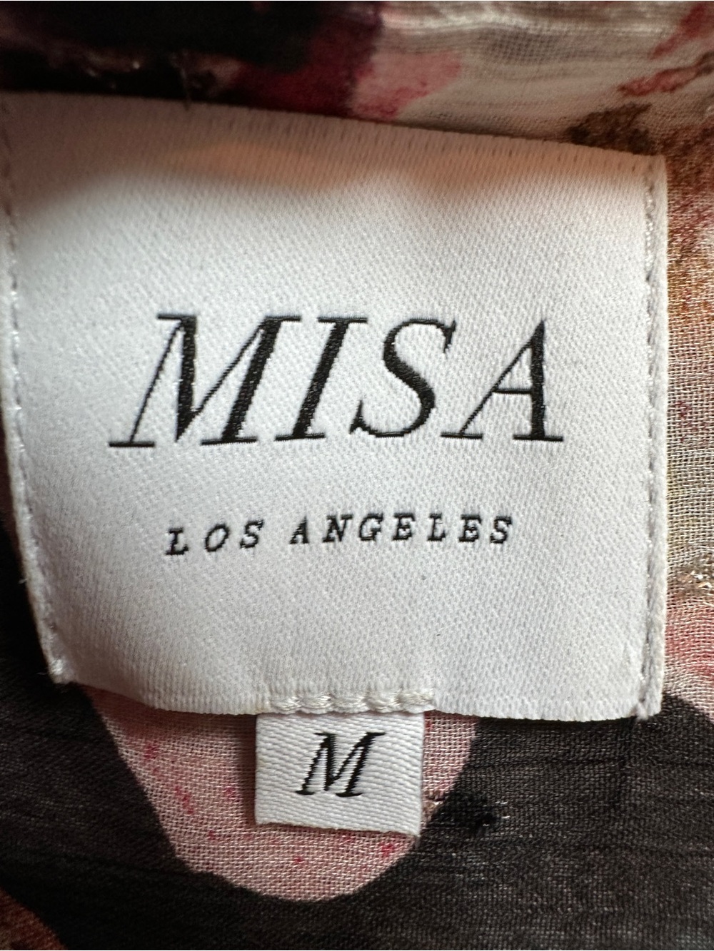 Misa Los Angeles Floral Ruffle Sleeve Tie-Waist Midi Dress - Black & Blush - Picture 5 of 6
